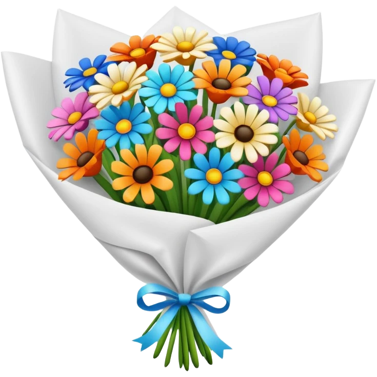 Bouquet Flower Wrap white emoji
