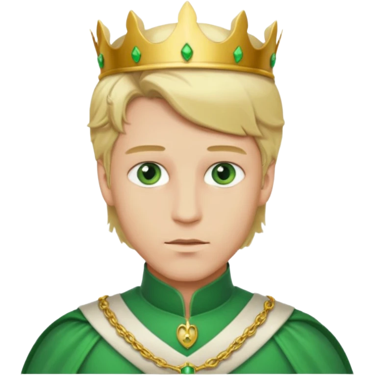 Princes with blonde hair and green eyes saying “save me” emoji