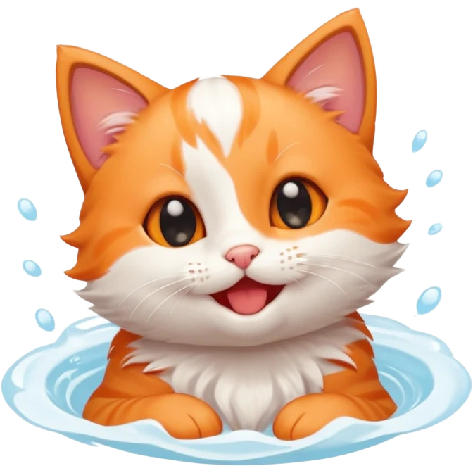 A kitten feeling a whirlpool of happiness. Blushing and feeling in love, grinning and smiling and making a kissy face. Something sweet and perfect to send to someone you love, not a familiar love something more deep and profound. Something unique.  emoji