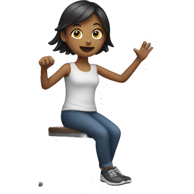 Girl, throwing chair emoji