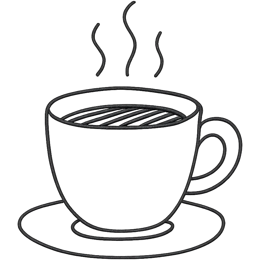 hand drawn outlined cup of coffee icon emoji