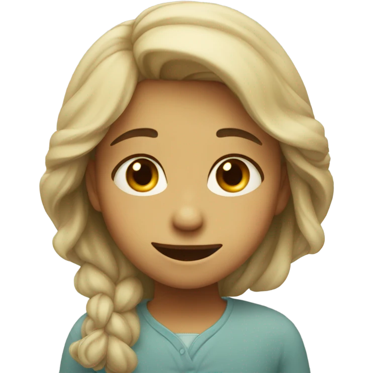 Girl, crying, with a big smile emoji