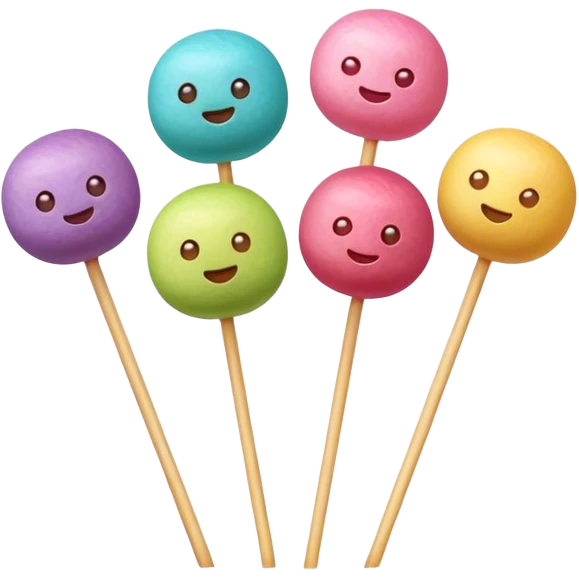 Dango Cinematic Realistic Dango Dessert Emoji, depicted as a skewer holding three colorful rice dumpling balls in different hues, rendered with delicate textures and soft, inviting lighting. emoji