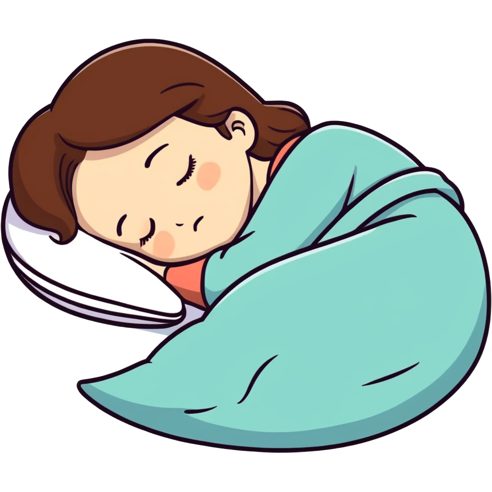 Sleep girl with brown hair  emoji