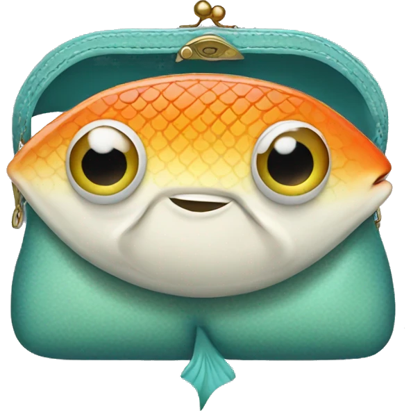 Fish wearing a purse emoji