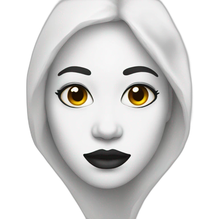 Black Woman face covered in white paint emoji