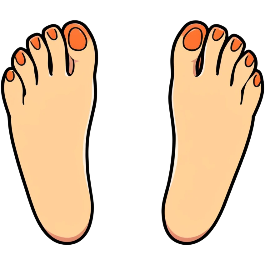 cartoon foot with toes spread apart emoji