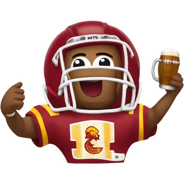Iowa state cyclone with a beer and football emoji