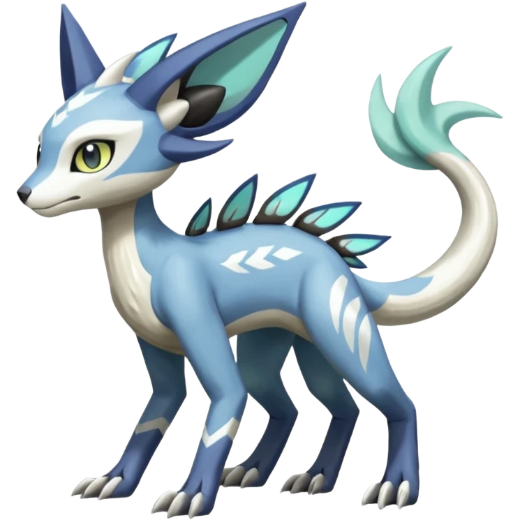 Meloetta-Sergal-Genet-Palkia-Dialga-hybrid-fusion-Fakémon-creature, full body emoji