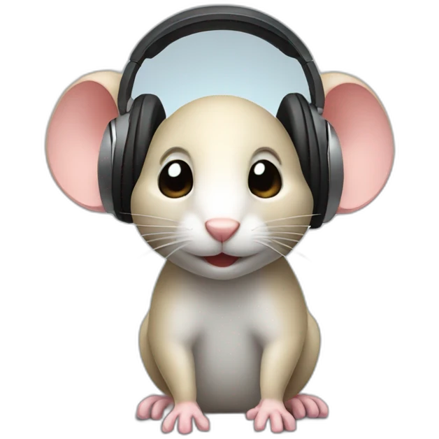 mouse with headphones  emoji