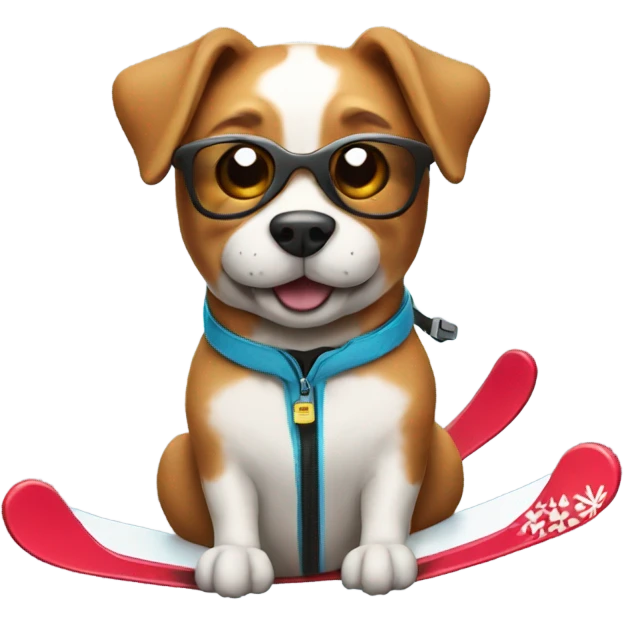 Dog with skiing  emoji