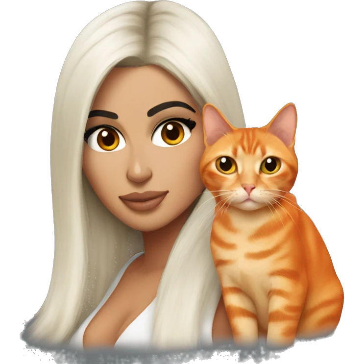 Kim kardashian with orange cat  emoji