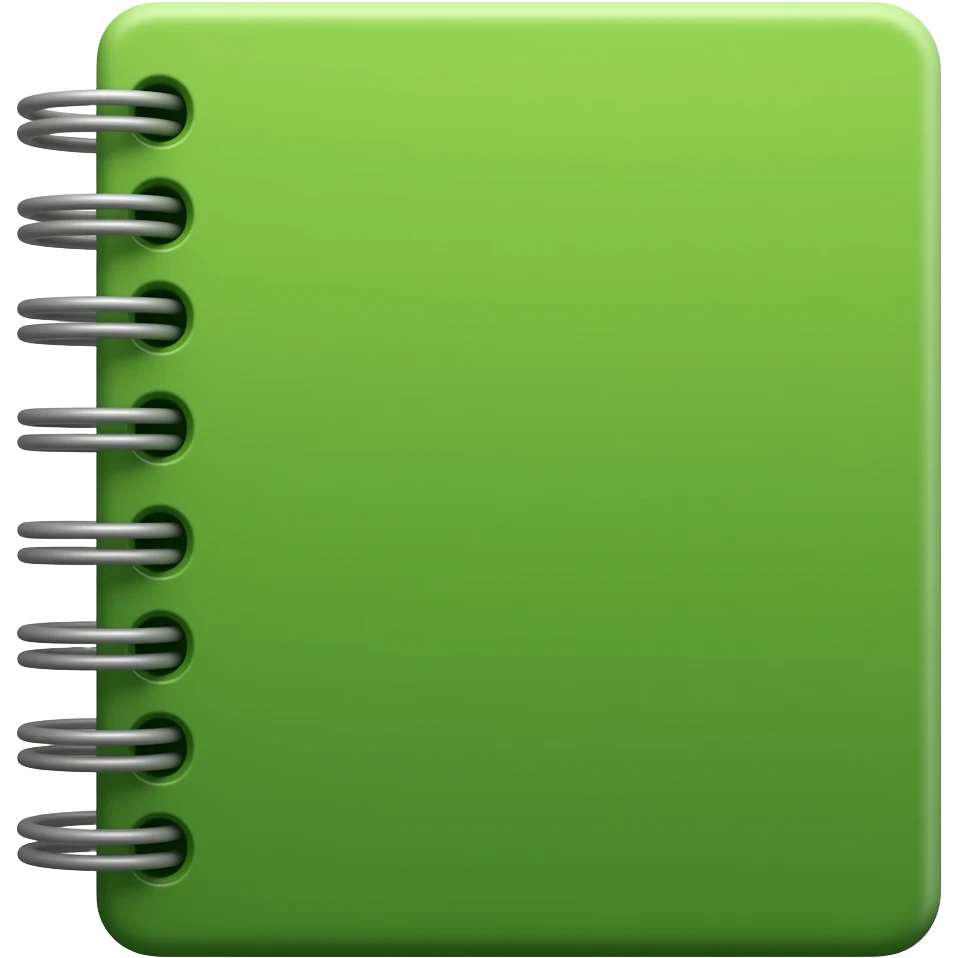 realistic green notebook emoji