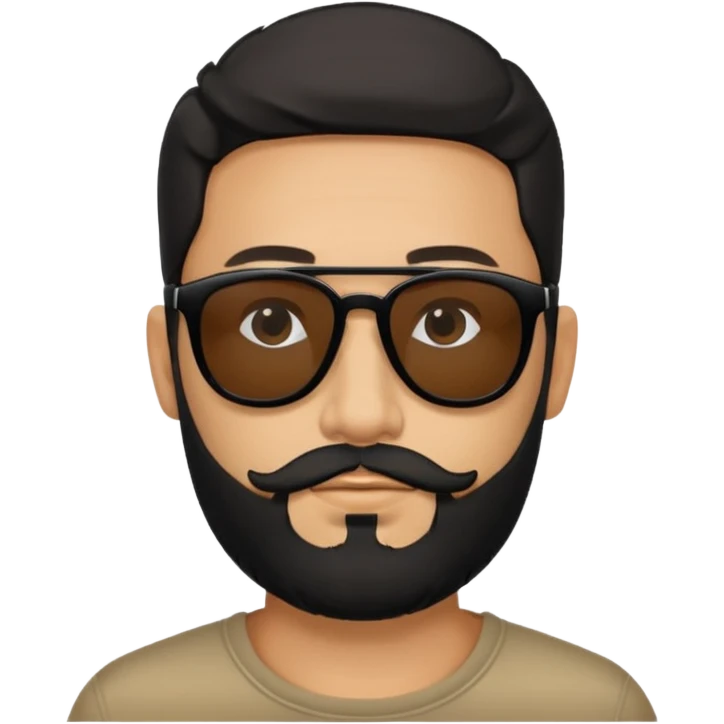 Getting chin beard Wearing black sunglasses emoji