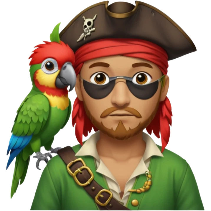 pirate and parrot emoji
