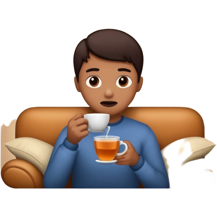 Tea and scary movie emoji