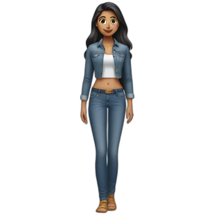 Indian girl wearing jeans emoji