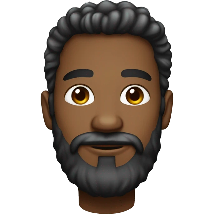 homem cabelo curto preto com barba emoji