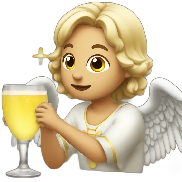 Angel drinking emoji
