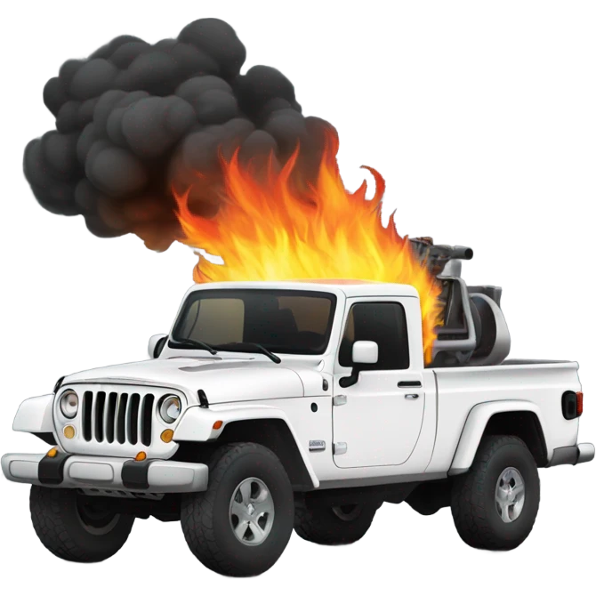White Jeep gladiator on fire emoji