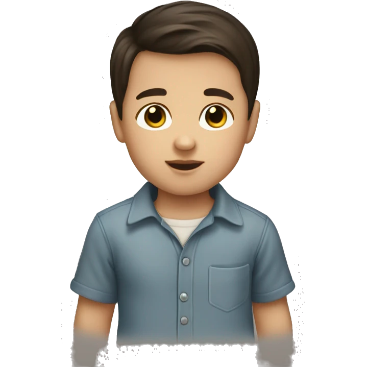 Newborn baby boy with straight dark brown hair  emoji