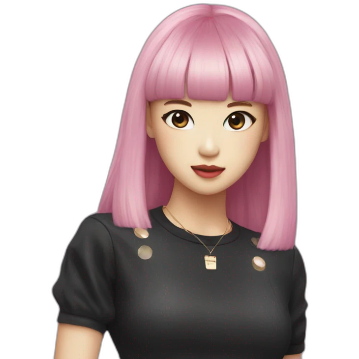 BlackPink Lisa black hair emoji