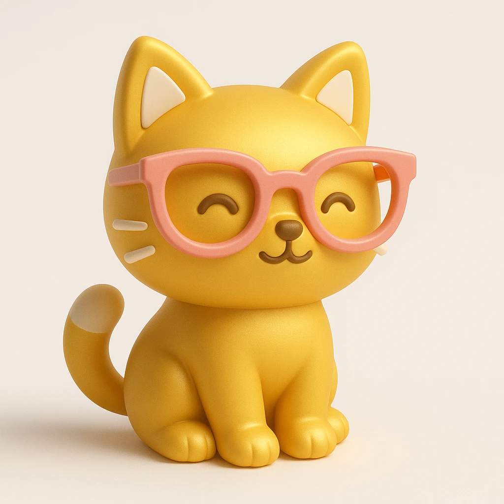 A cat with pink glasses emoji