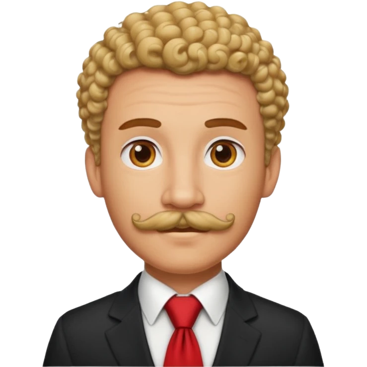 Man with curly mustache & red tie emoji