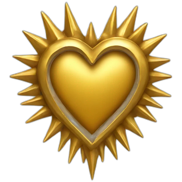 Gold spiked heart frame emoji