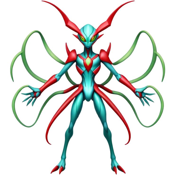  Cool Edgy Shiny Futuristic Ethereal Legendary Scizor-Deoxys-Digimon-Flygon-hybrid full body emoji