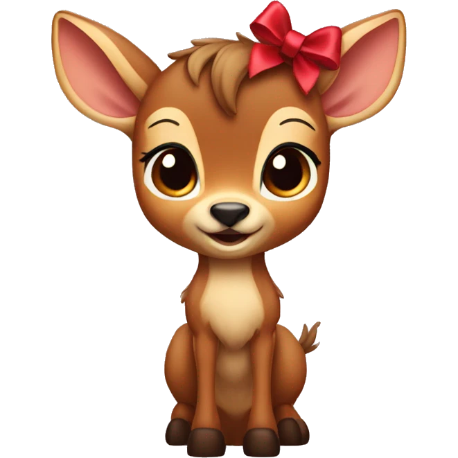 Bambi with a bow emoji