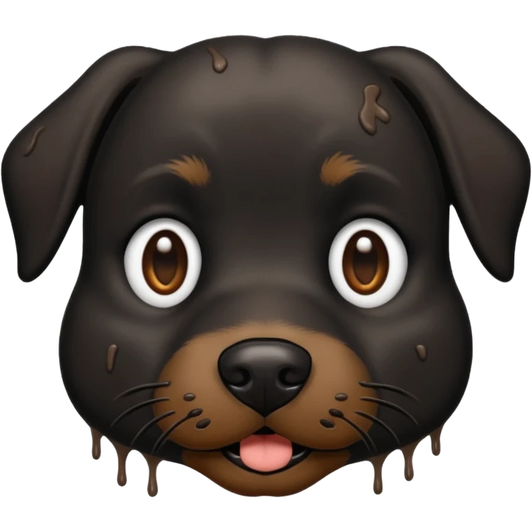 very muddy and dirty black dog face that doesnt look like pattern emoji