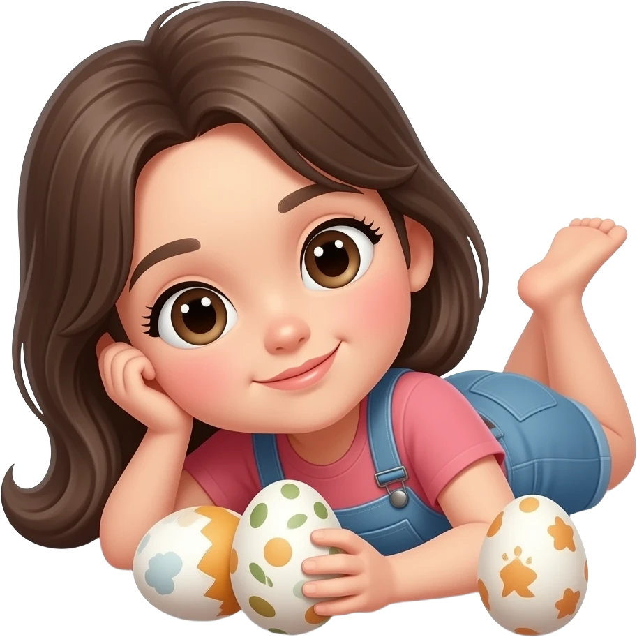 An girl laying eggs emoji