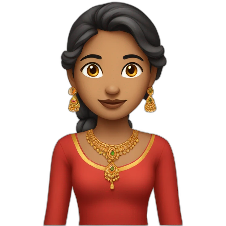 An Indian girl wearing red lhenga emoji