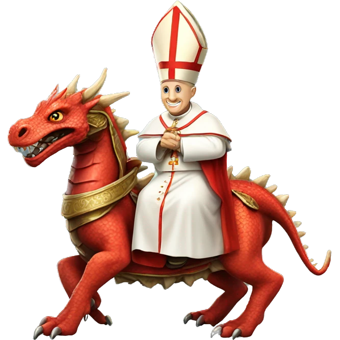 Pope on dragon emoji