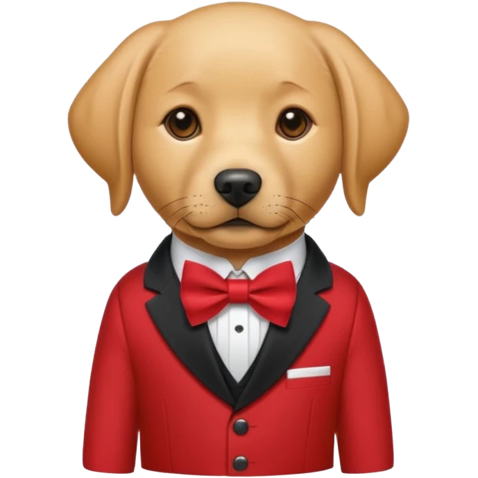 labrator Dog with NeckBow in red suit. emoji
