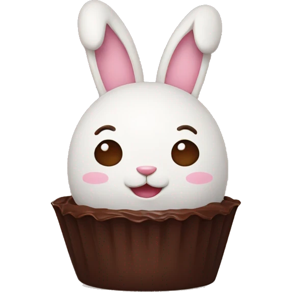 bunny covered with chocolate  emoji