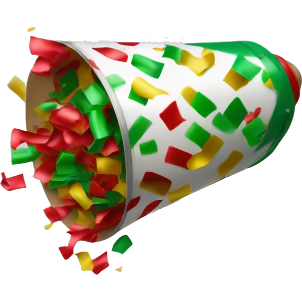 Party popper with red and green confetti emoji