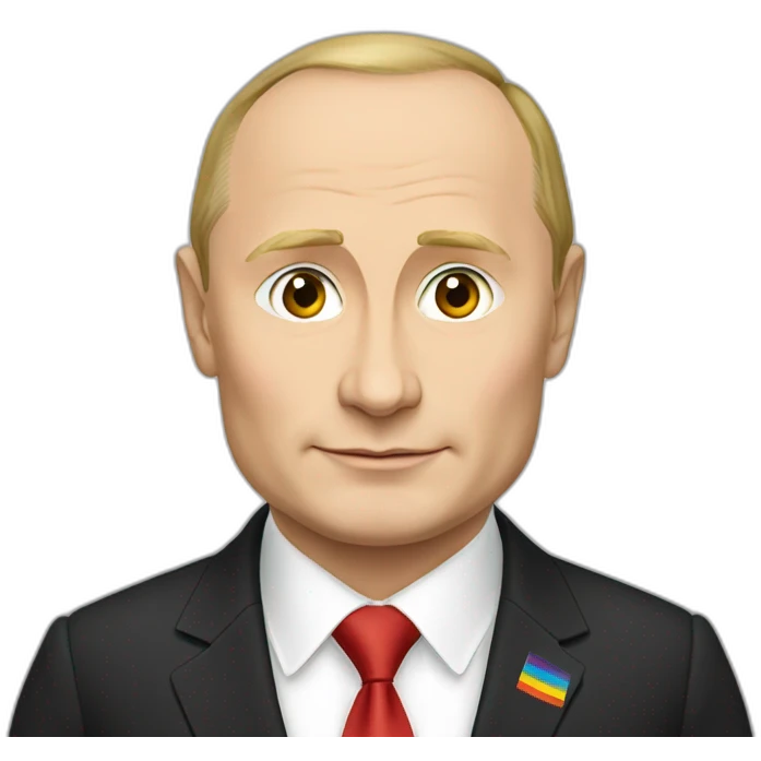 Vladimir Putin with pride flag emoji