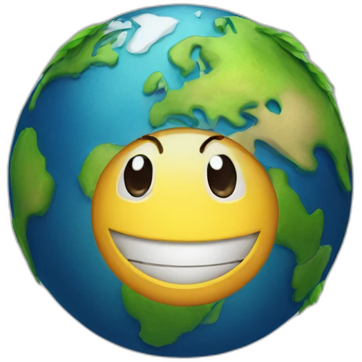 smiling earth planet emoji
