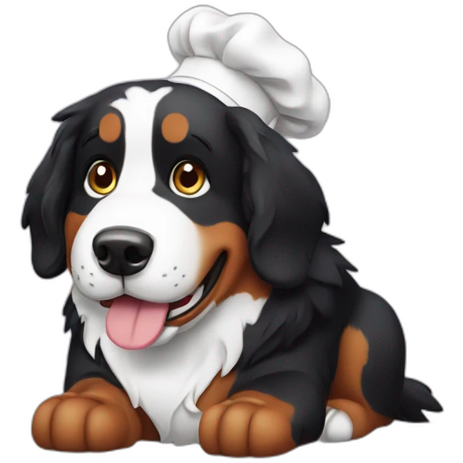 bernese mountain dog baking chef emoji