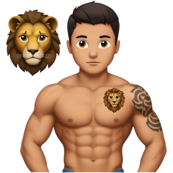 A six pack abd lion emoji