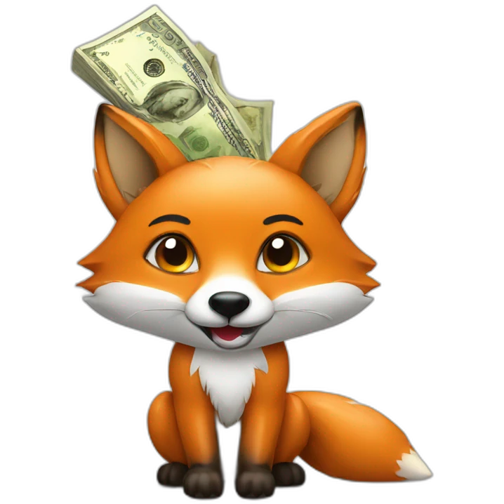 Fox with money emoji