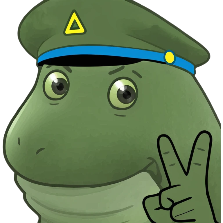 A magical isosceles triangle that is smiling and saluting with a cap emoji