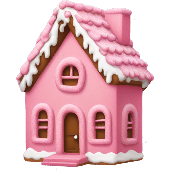 pink gingerbread house emoji