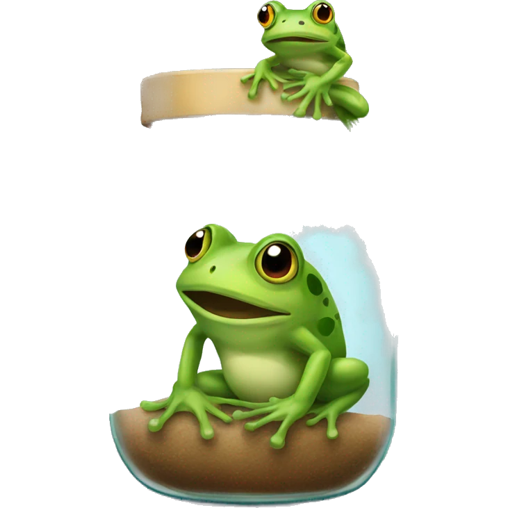 Frog with a human in a jar emoji
