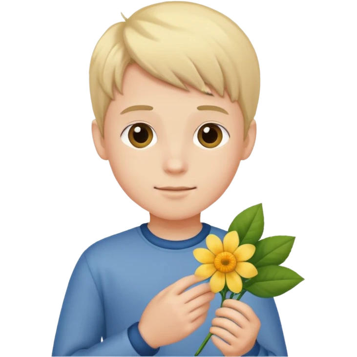 menino com flor emoji