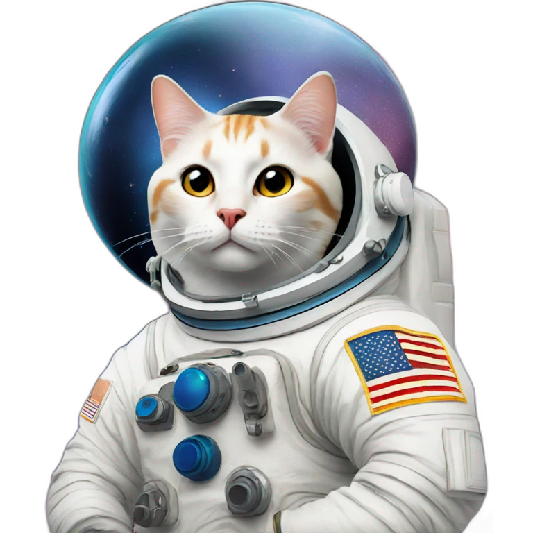 Astronaute cat with Space background emoji