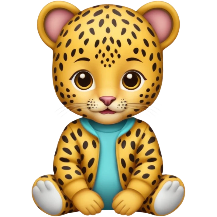 baby with leopard patterned clothes emoji
