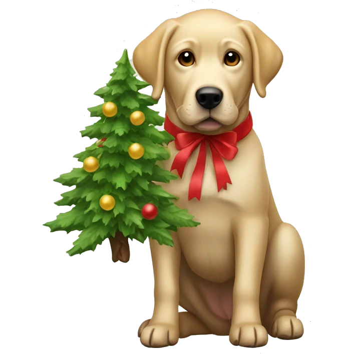 Labrador mit Weihnachtsbaum emoji